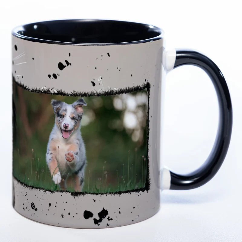 Tasse mit Crazydog und eigenem Foto in 3 Varianten - Tolle Geschenkidee - spülmaschinenfest