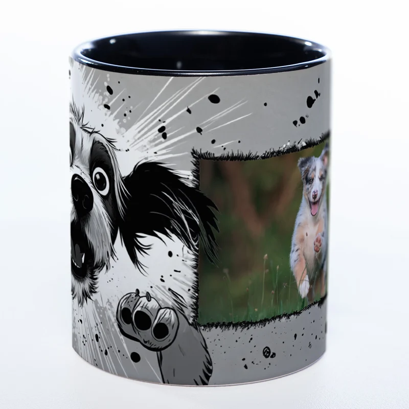 Tasse mit Crazydog und eigenem Foto in 3 Varianten - Tolle Geschenkidee - spülmaschinenfest