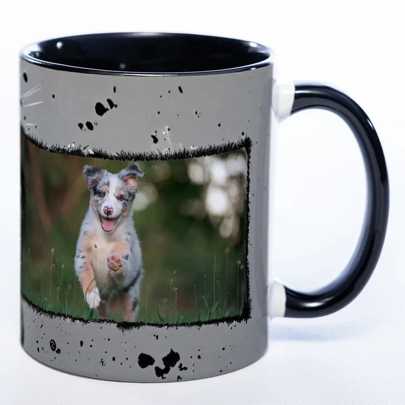 Tasse mit Crazydog und eigenem Foto in 3 Varianten - Tolle Geschenkidee - spülmaschinenfest