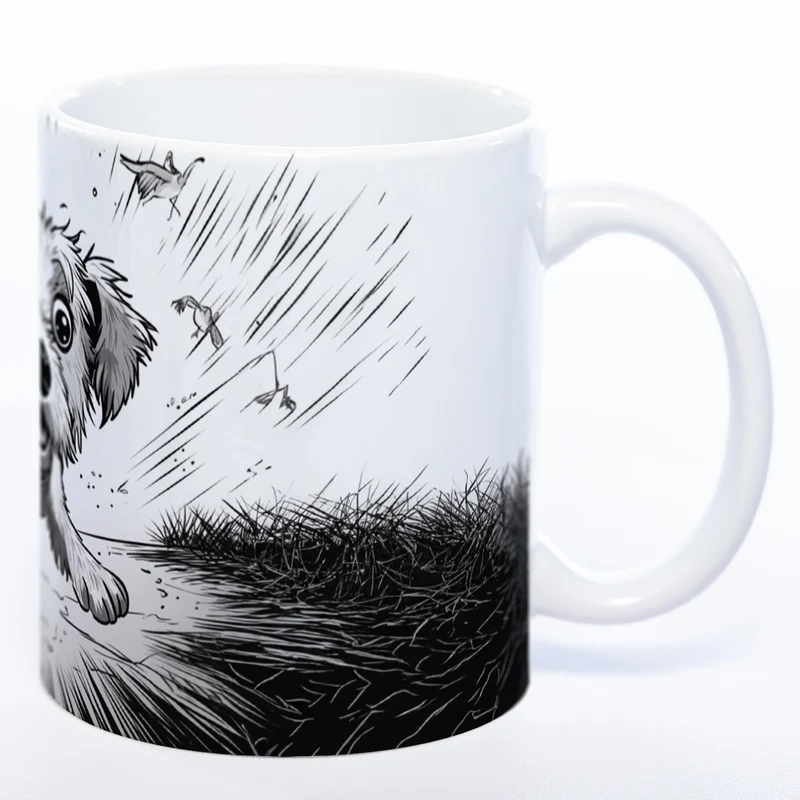 Motiv-Tasse mit Crazydog - exclusive Kaffeetasse - spülmaschinenfest