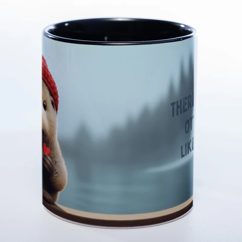 Spülmaschinenfeste Motiv-Tasse mit Otter Motiv 2 und 2 Liebessprüchen zur Auswahl - süße Kaffeetasse