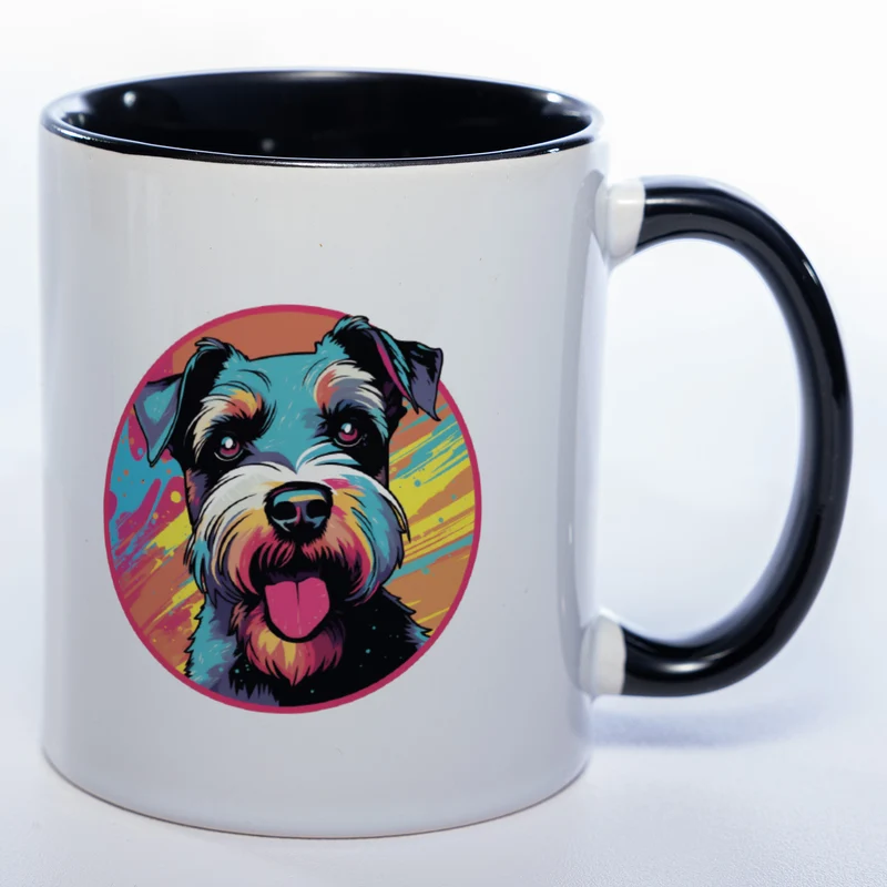 Mug Art Tasse mit Schnauzer Motiv & wahlweise mit NAME - Kaffeetasse StickyWorld Exclusive
