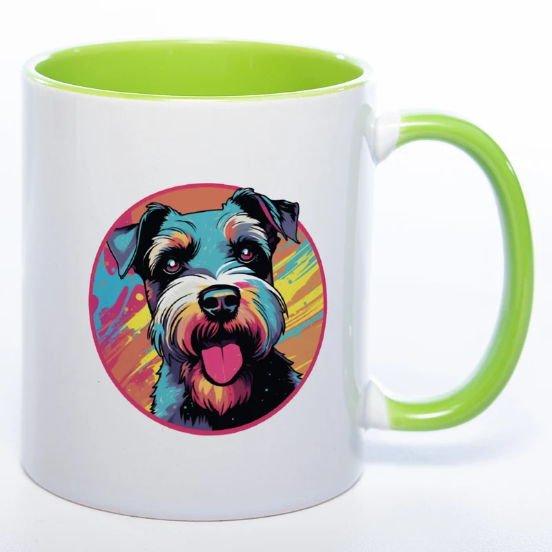 Mug Art Tasse mit Schnauzer Motiv & wahlweise mit NAME - Kaffeetasse StickyWorld Exclusive