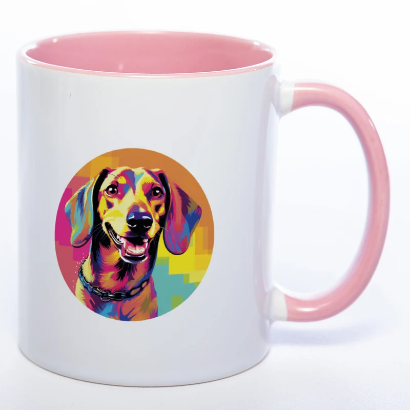 Mug Art Tasse mit Dackel Motiv 2 & wahlweise mit NAMEN - Kaffeetasse StickyWorld Exclusive
