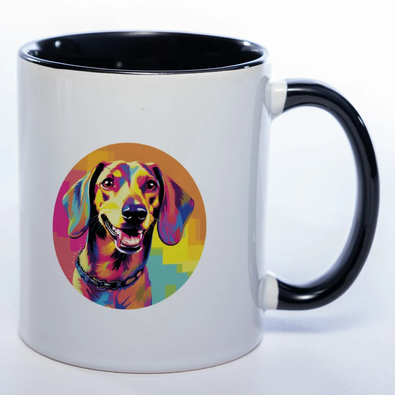 Mug Art Tasse mit Dackel Motiv 2 & wahlweise mit NAMEN - Kaffeetasse StickyWorld Exclusive