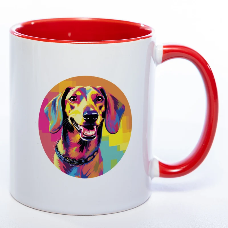 Mug Art Tasse mit Dackel Motiv 2 & wahlweise mit NAMEN - Kaffeetasse StickyWorld Exclusive