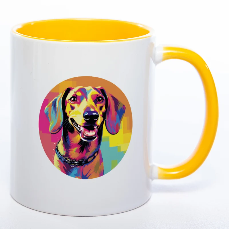 Mug Art Tasse mit Dackel Motiv 2 & wahlweise mit NAMEN - Kaffeetasse StickyWorld Exclusive
