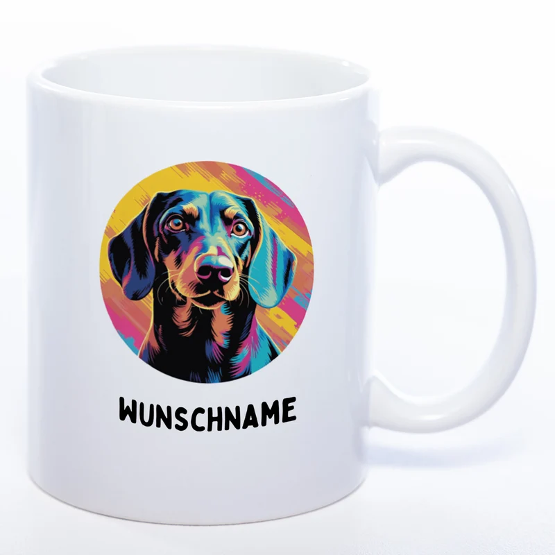 Mug Art Tasse mit Dackel Motiv & wahlweise mit NAMEN - Kaffeetasse StickyWorld Exclusive
