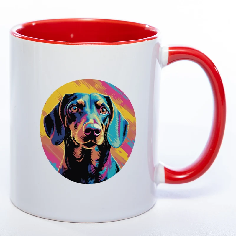 Mug Art Tasse mit Dackel Motiv & wahlweise mit NAMEN - Kaffeetasse StickyWorld Exclusive
