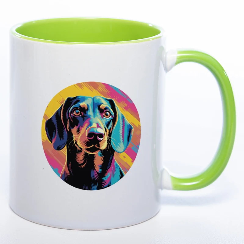 Mug Art Tasse mit Dackel Motiv & wahlweise mit NAMEN - Kaffeetasse StickyWorld Exclusive