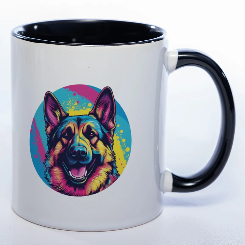 Mug Art Tasse mit Schäferhund Motiv 2 & wahlweise mit NAME - Kaffeetasse StickyWorld Exclusive