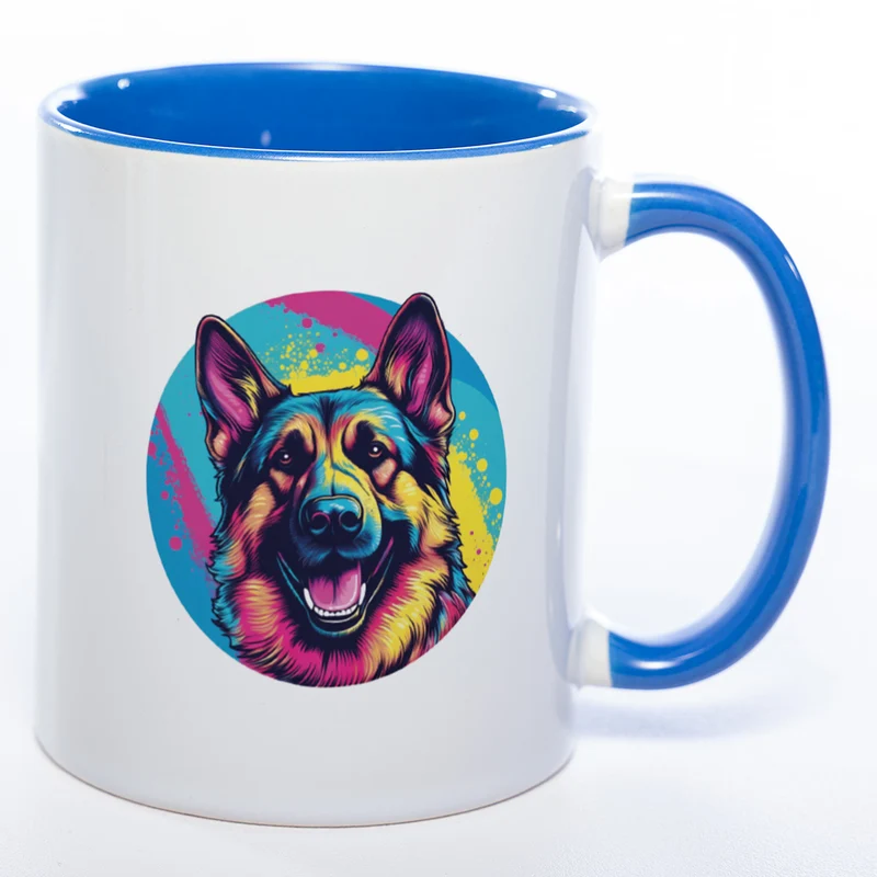 Mug Art Tasse mit Schäferhund Motiv 2 & wahlweise mit NAME - Kaffeetasse StickyWorld Exclusive