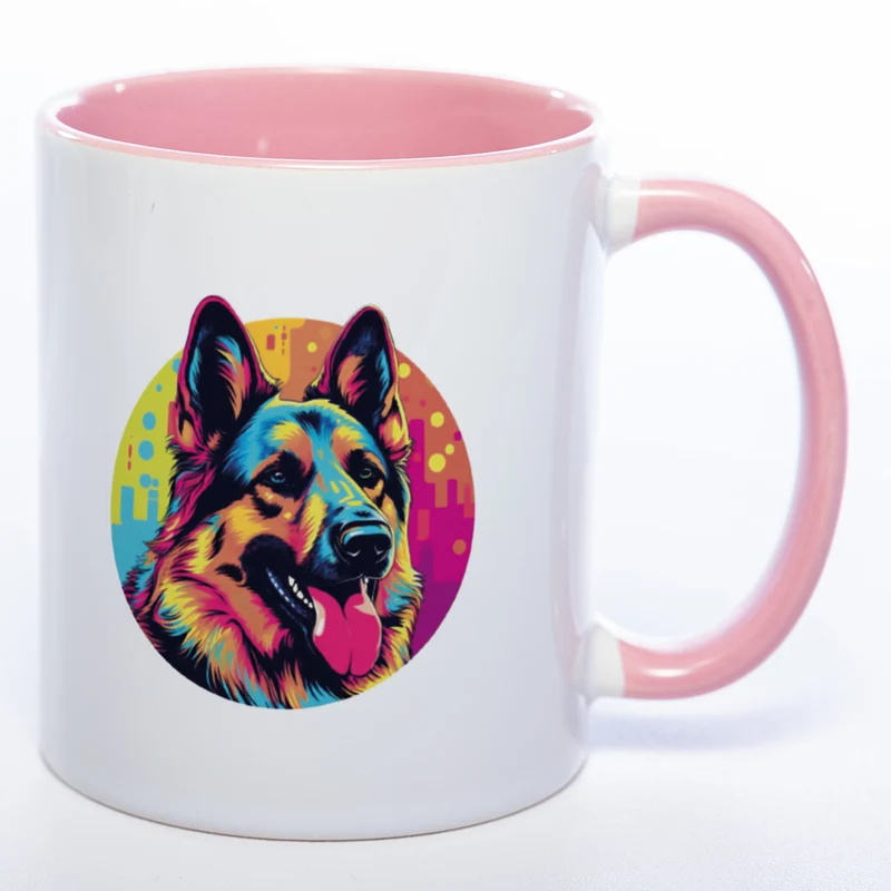 Mug Art Tasse mit Schäferhund Motiv & wahlweise mit NAME - Kaffeetasse StickyWorld Exclusive