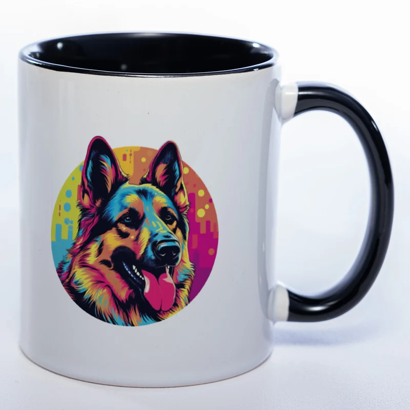 Mug Art Tasse mit Schäferhund Motiv & wahlweise mit NAME - Kaffeetasse StickyWorld Exclusive
