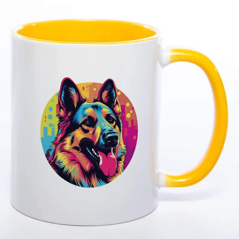 Mug Art Tasse mit Schäferhund Motiv & wahlweise mit NAME - Kaffeetasse StickyWorld Exclusive