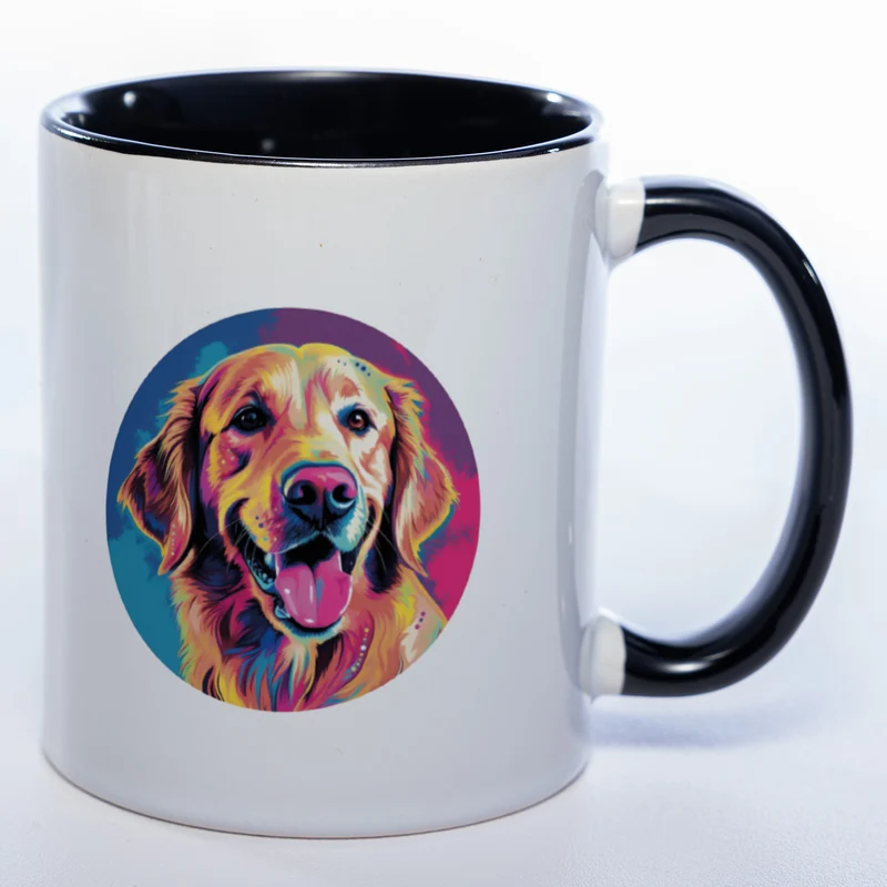 Mug Art Tasse mit Golden Retriever Motiv 2 & wahlweise mit NAME - Kaffeetasse StickyWorld Exclusive
