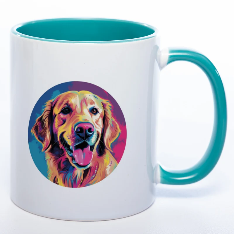 Mug Art Tasse mit Golden Retriever Motiv 2 & wahlweise mit NAME - Kaffeetasse StickyWorld Exclusive