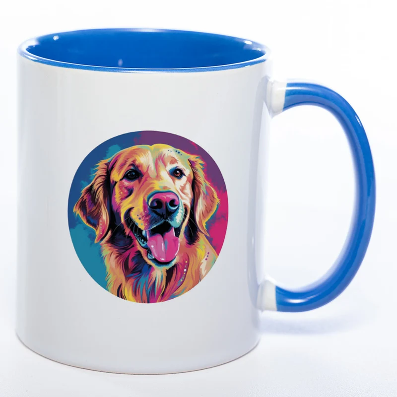 Mug Art Tasse mit Golden Retriever Motiv 2 & wahlweise mit NAME - Kaffeetasse StickyWorld Exclusive