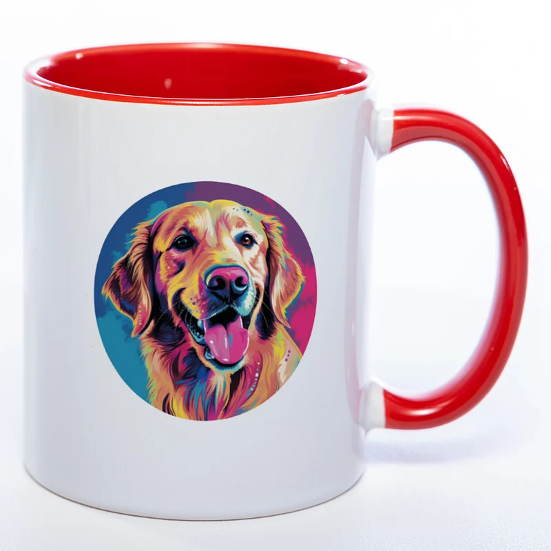 Mug Art Tasse mit Golden Retriever Motiv 2 & wahlweise mit NAME - Kaffeetasse StickyWorld Exclusive