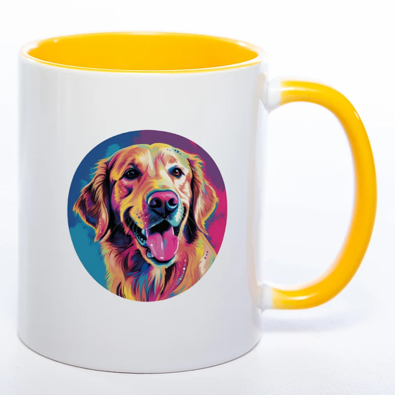 Mug Art Tasse mit Golden Retriever Motiv 2 & wahlweise mit NAME - Kaffeetasse StickyWorld Exclusive