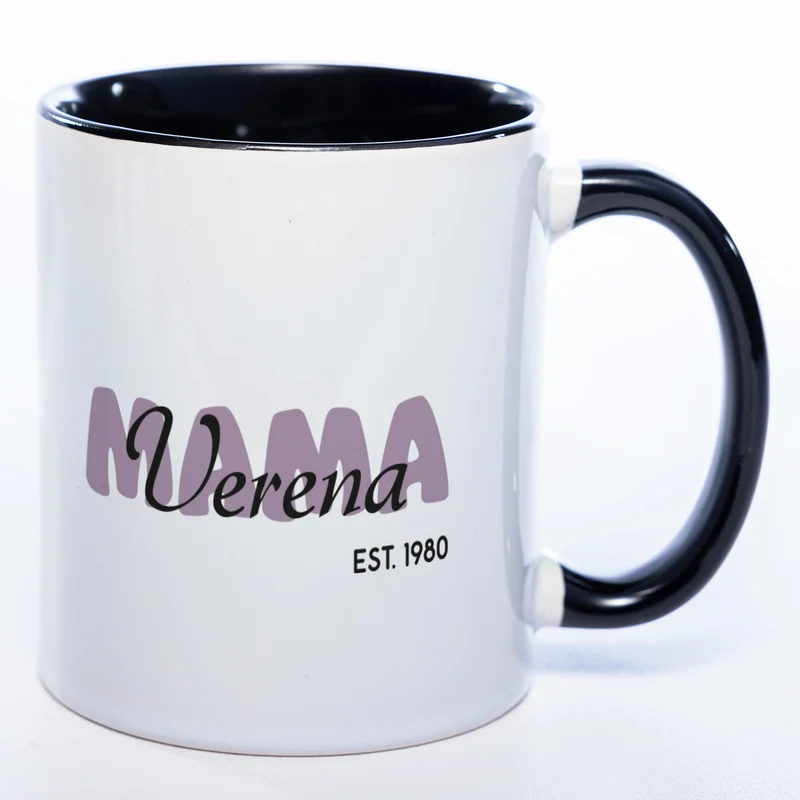 Tasse "MAMA" mit Namen und Geburtsjahr - Tolle Geschenkidee zu Muttertag spülmaschinenfest