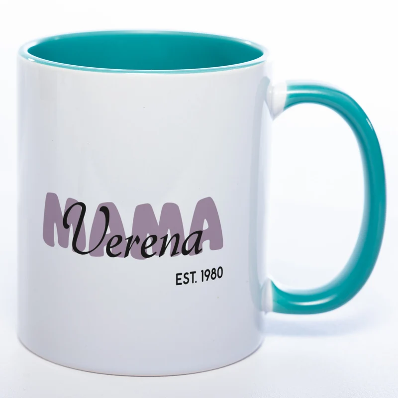 Tasse "MAMA" mit Namen und Geburtsjahr - Tolle Geschenkidee zu Muttertag spülmaschinenfest