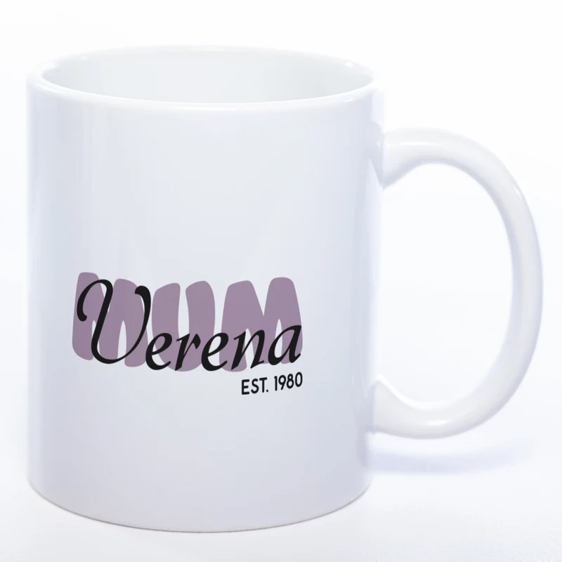 Tasse "MUM" mit Namen und Geburtsjahr - Tolle Geschenkidee zu Muttertag spülmaschinenfest