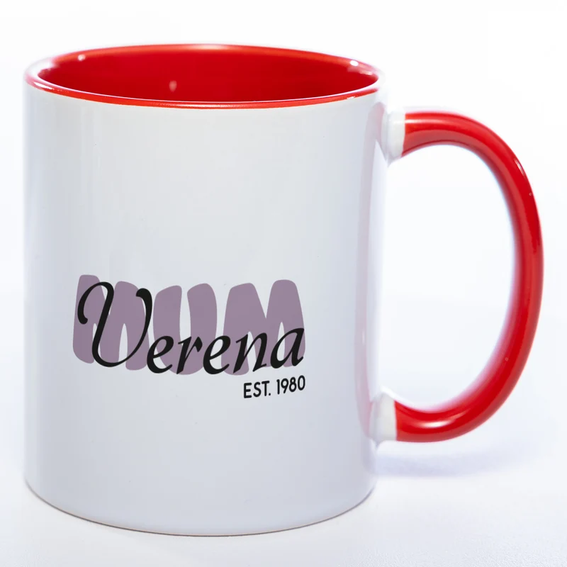 Tasse "MUM" mit Namen und Geburtsjahr - Tolle Geschenkidee zu Muttertag spülmaschinenfest