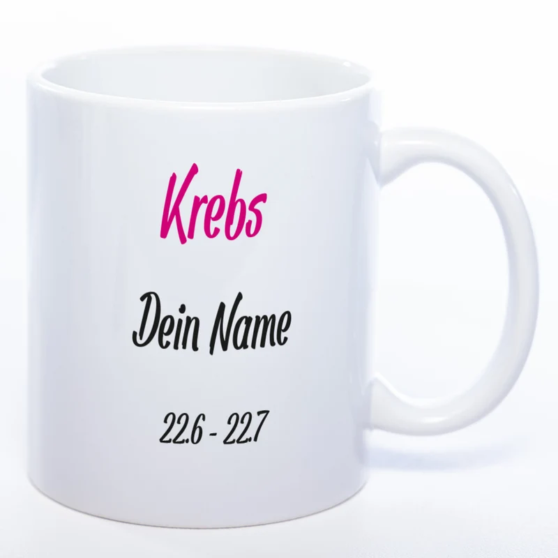 Sternzeichen -Tasse mit Namen und Geburtsdatum - spülmaschinenfest
