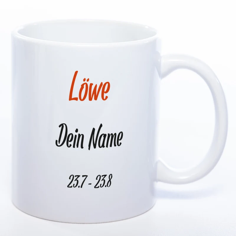 Sternzeichen -Tasse mit Namen und Geburtsdatum - spülmaschinenfest
