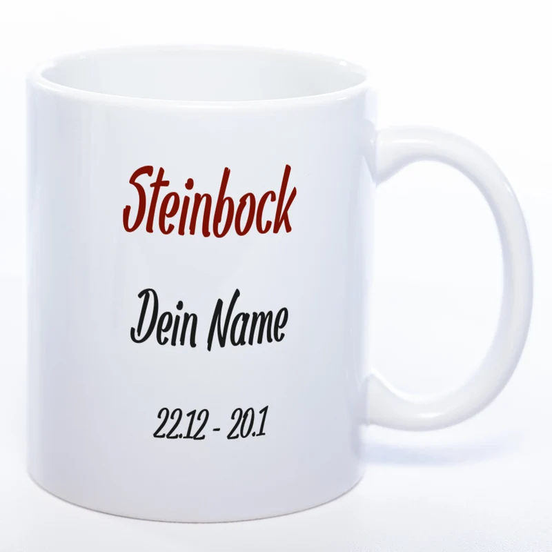 Sternzeichen -Tasse mit Namen und Geburtsdatum - spülmaschinenfest
