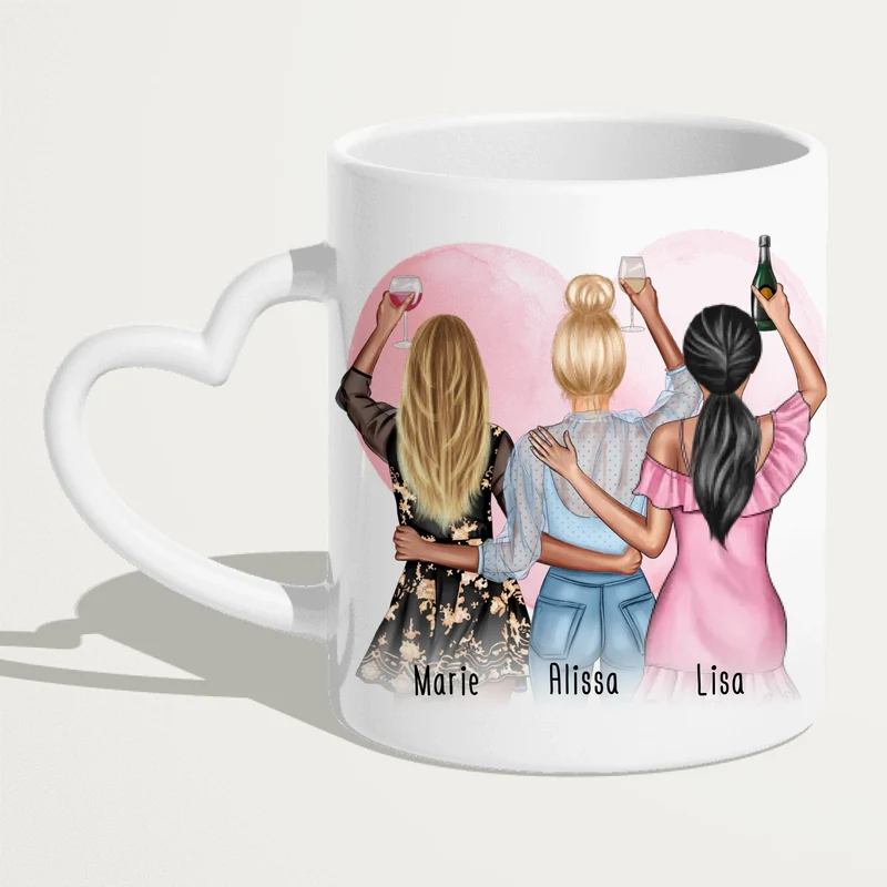 Personalisierte Tasse Beste Freundinnen (3 Freundinnen)