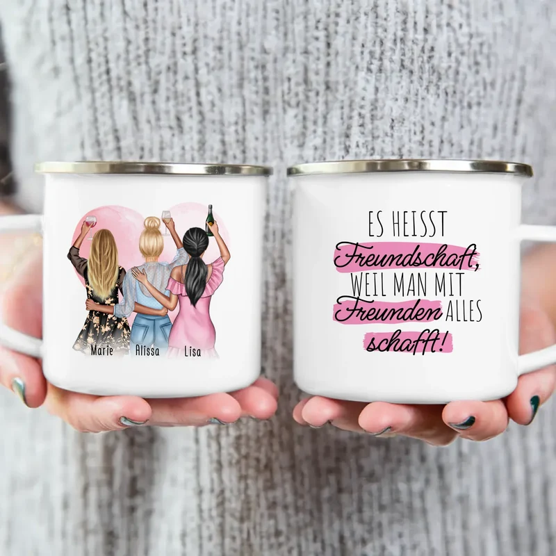 Personalisierte Tasse Beste Freundinnen (3 Freundinnen)