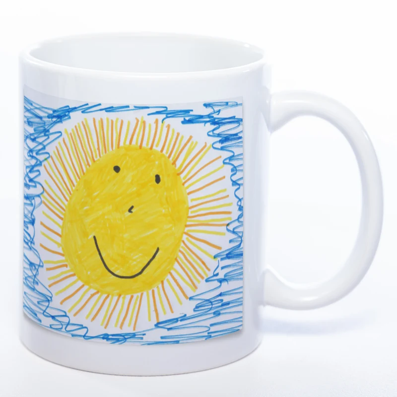 Kinder-Gemälde-Tasse mit Foto + Name (HD Druck) spülmaschinenfest | Jetzt selbst gestalten!