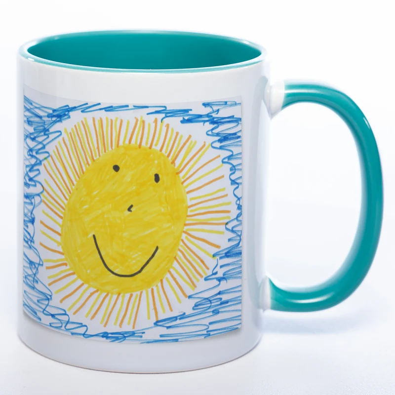 Kinder-Gemälde-Tasse mit Foto + Name (HD Druck) spülmaschinenfest | Jetzt selbst gestalten!