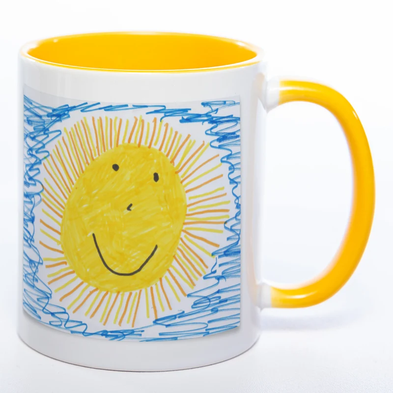 Kinder-Gemälde-Tasse mit Foto + Name (HD Druck) spülmaschinenfest | Jetzt selbst gestalten!