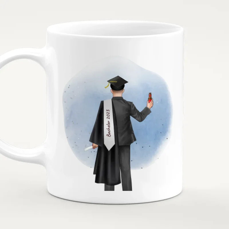 Personalisierte Tasse - Bachelor/Master/Abi/Schulabschluss Geschenk (1 Mann)