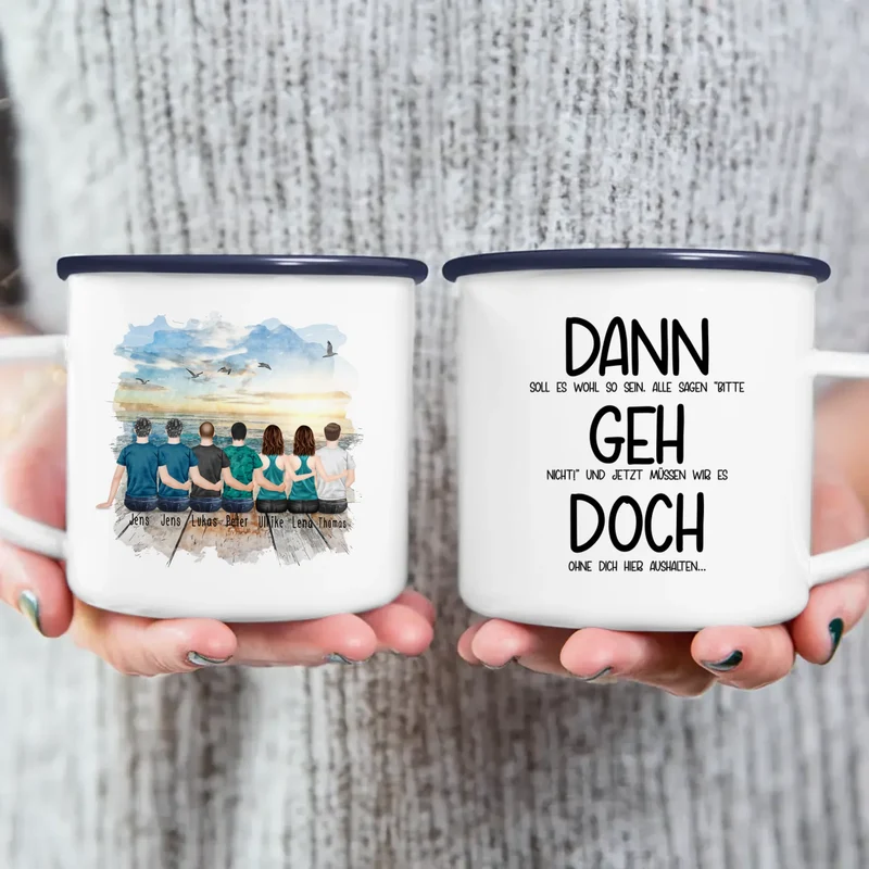 Personalisierte Tasse Kollegen (2 Frauen + 5 Männer) - Abschiedsgeschenk