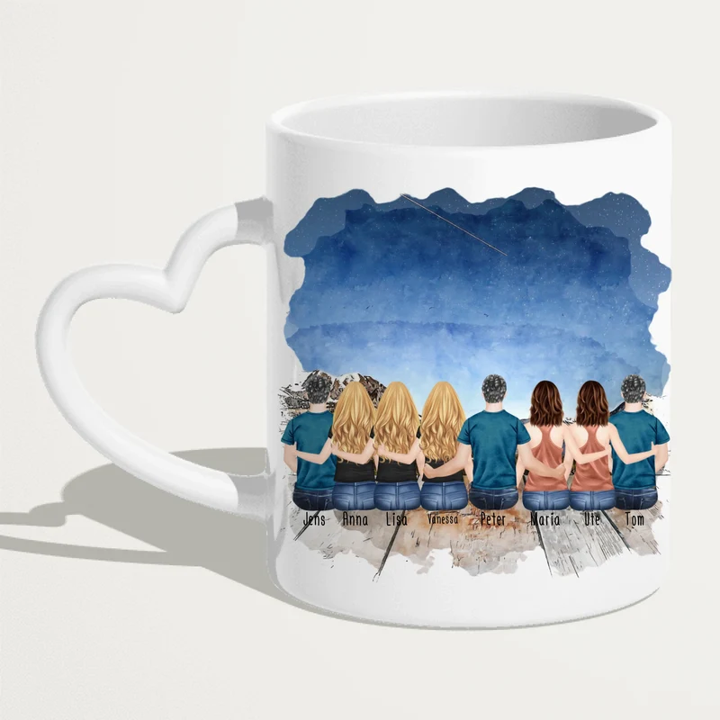 Personalisierte Tasse Kollegen (5 Frauen + 3 Männer) - Abschiedsgeschenk