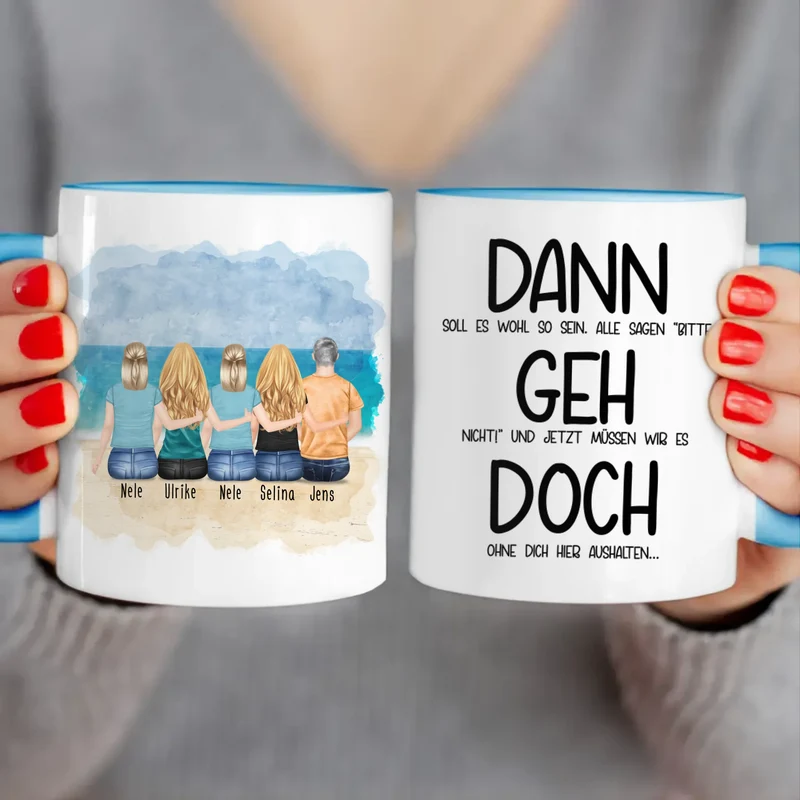 Personalisierte Tasse Kollegen (1 Mann + 4 Frauen) - Abschiedsgeschenk