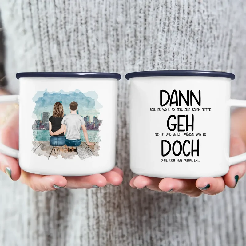 Personalisierte Tasse Kollegen (1 Frau + 1 Mann) - Abschiedsgeschenk