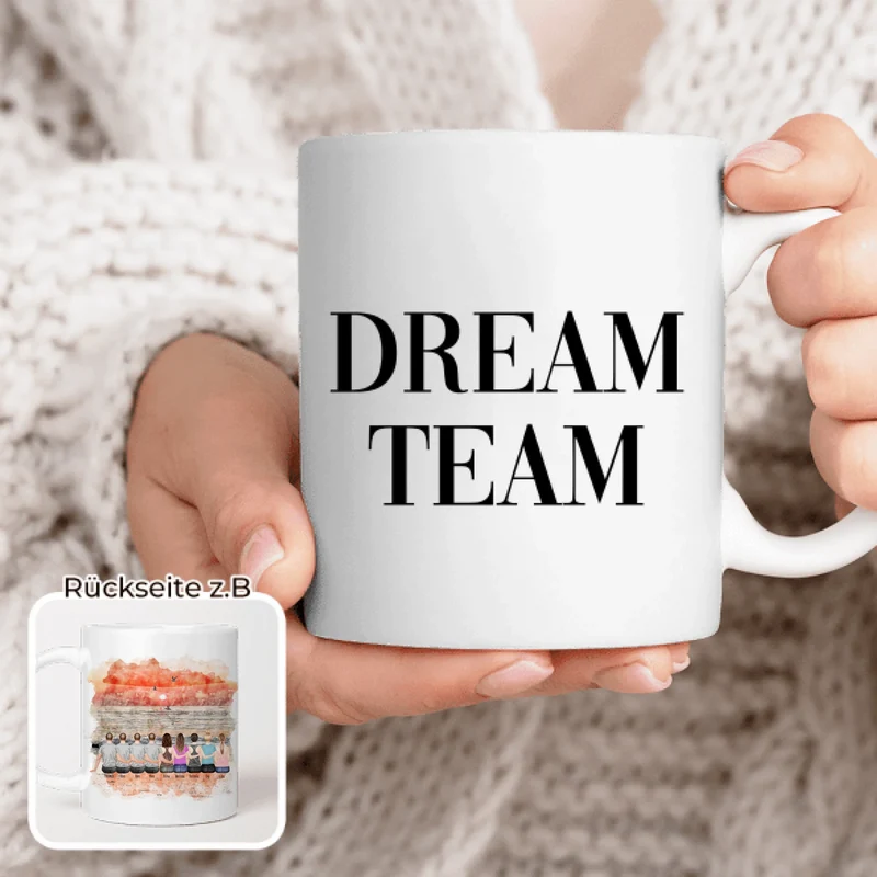 Personalisierte Tasse - Beste Freunde - 5 Frauen + 4 Männer