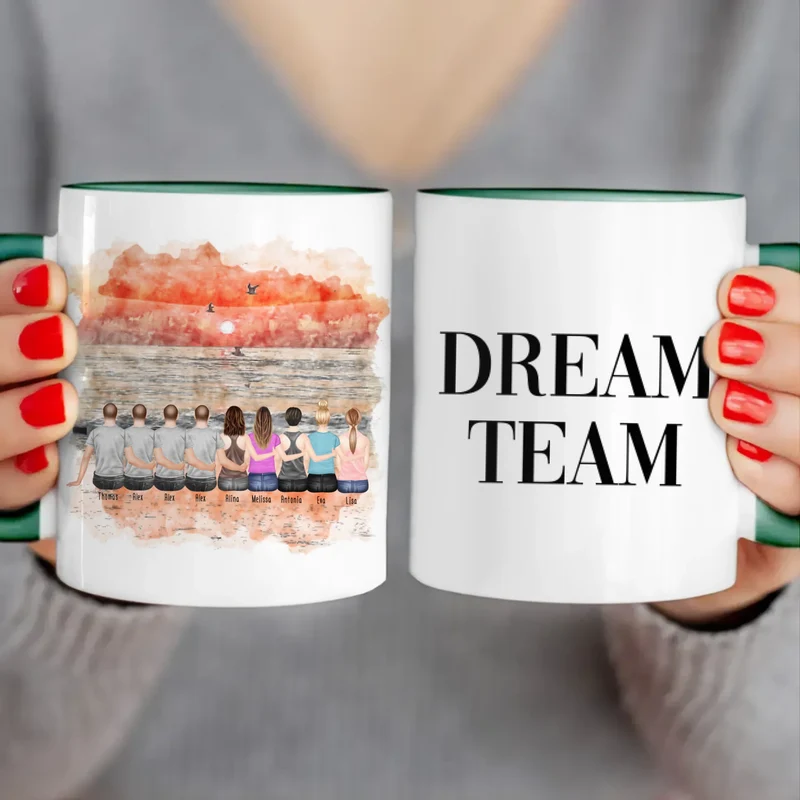 Personalisierte Tasse - Beste Freunde - 5 Frauen + 4 Männer