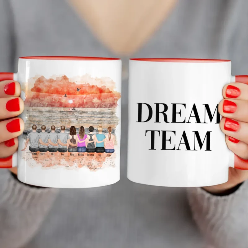 Personalisierte Tasse - Beste Freunde - 5 Frauen + 4 Männer