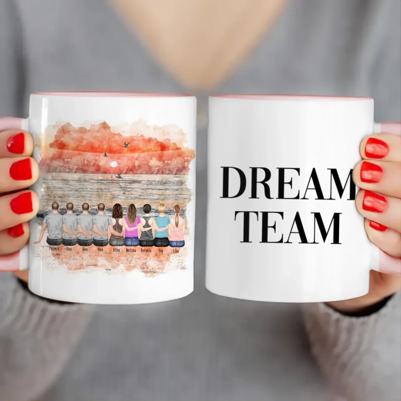 Personalisierte Tasse - Beste Freunde - 5 Frauen + 4 Männer