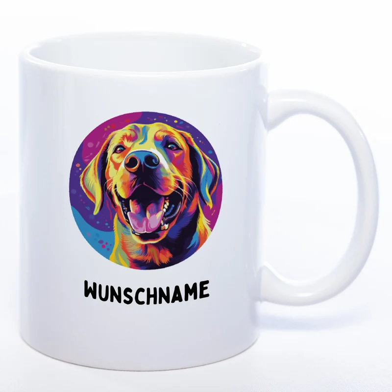 Mug Art Tasse mit Labrador Motiv 2 & wahlweise mit NAME - Kaffeetasse StickyWorld Exclusive