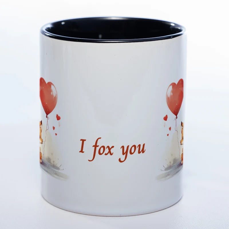 Spülmaschinenfeste Motiv-Tasse mit Spruch "I fox you" - süße Kaffeetasse in vielen Farben