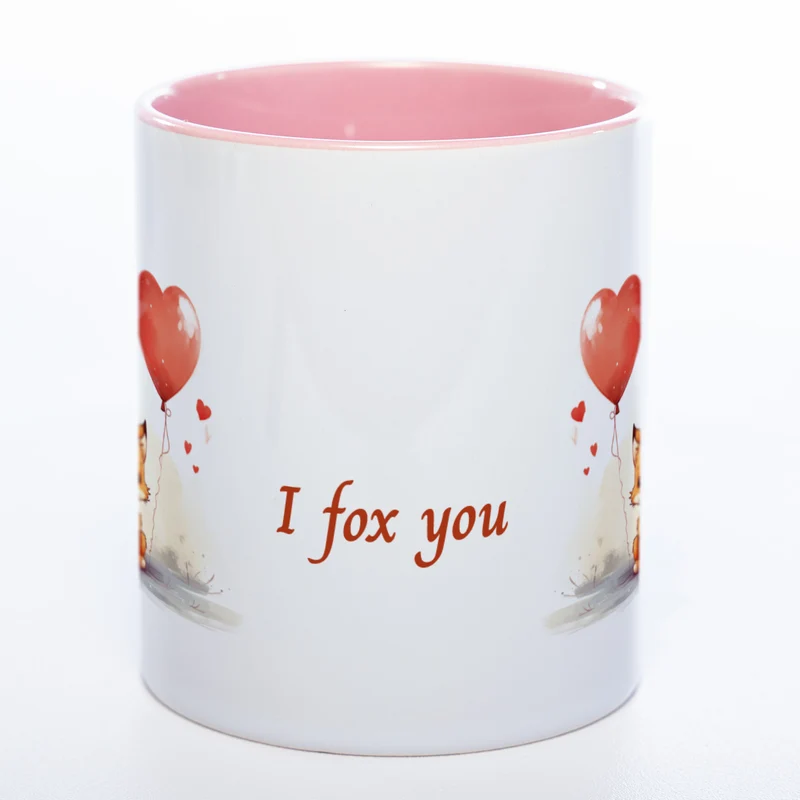 Spülmaschinenfeste Motiv-Tasse mit Spruch "I fox you" - süße Kaffeetasse in vielen Farben