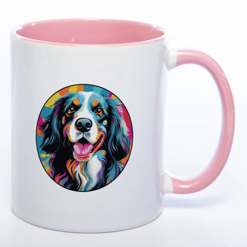 Mug Art Tasse mit Epagneul Breton Motiv 2 wahlweise mit NAME - Kaffeetasse StickyWorld Exclusive