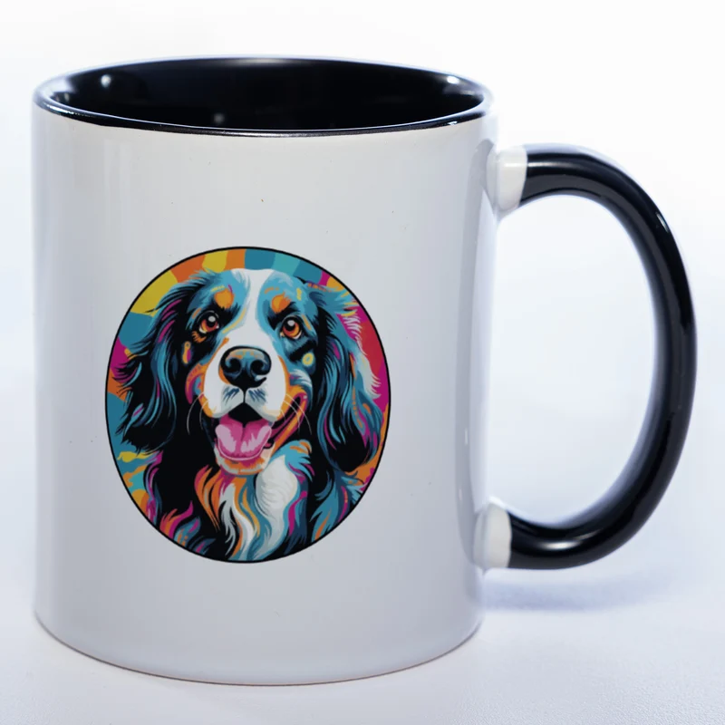 Mug Art Tasse mit Epagneul Breton Motiv 2 wahlweise mit NAME - Kaffeetasse StickyWorld Exclusive